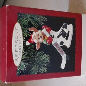 1995 Handcrafted Hockey Pup Hallmark Ornament